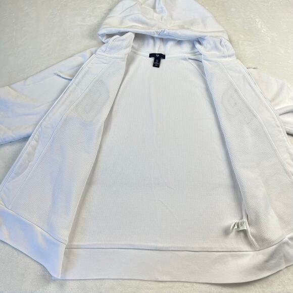 Gap White Red Blue Thermal lined Hooded zip up Sweatshirt patriotic size Large - Picture 6 of 10